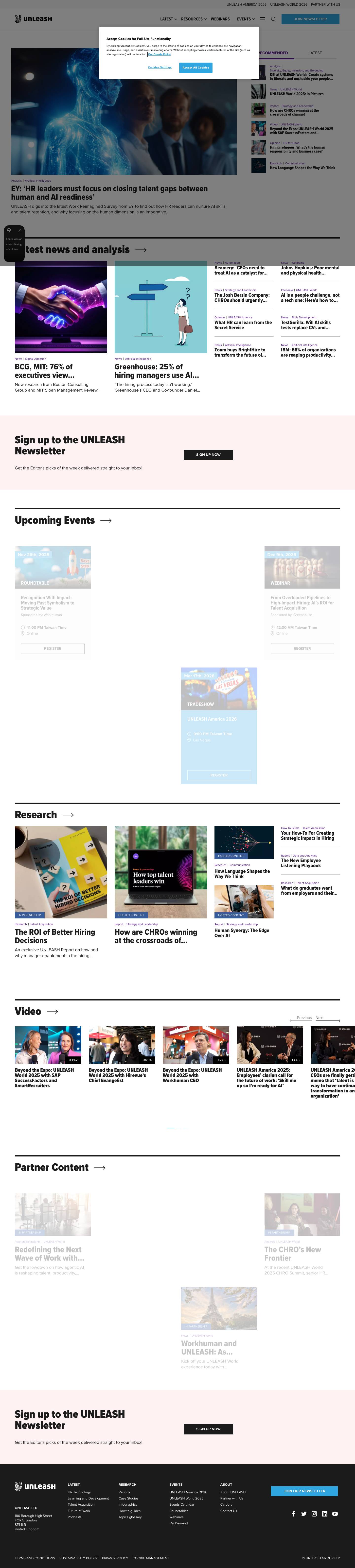 UNLEASH: The world’s latest HR news, exclusives, and analysis - Full Screenshot