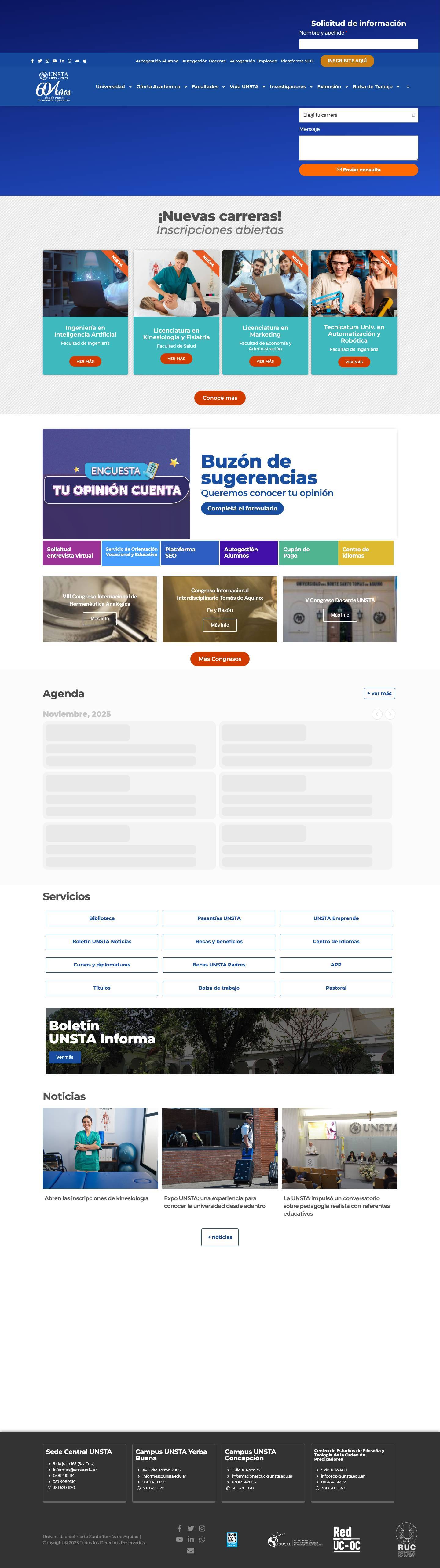 UNSTA - Universidad del Norte Santo Tomás de Aquino - Full Screenshot