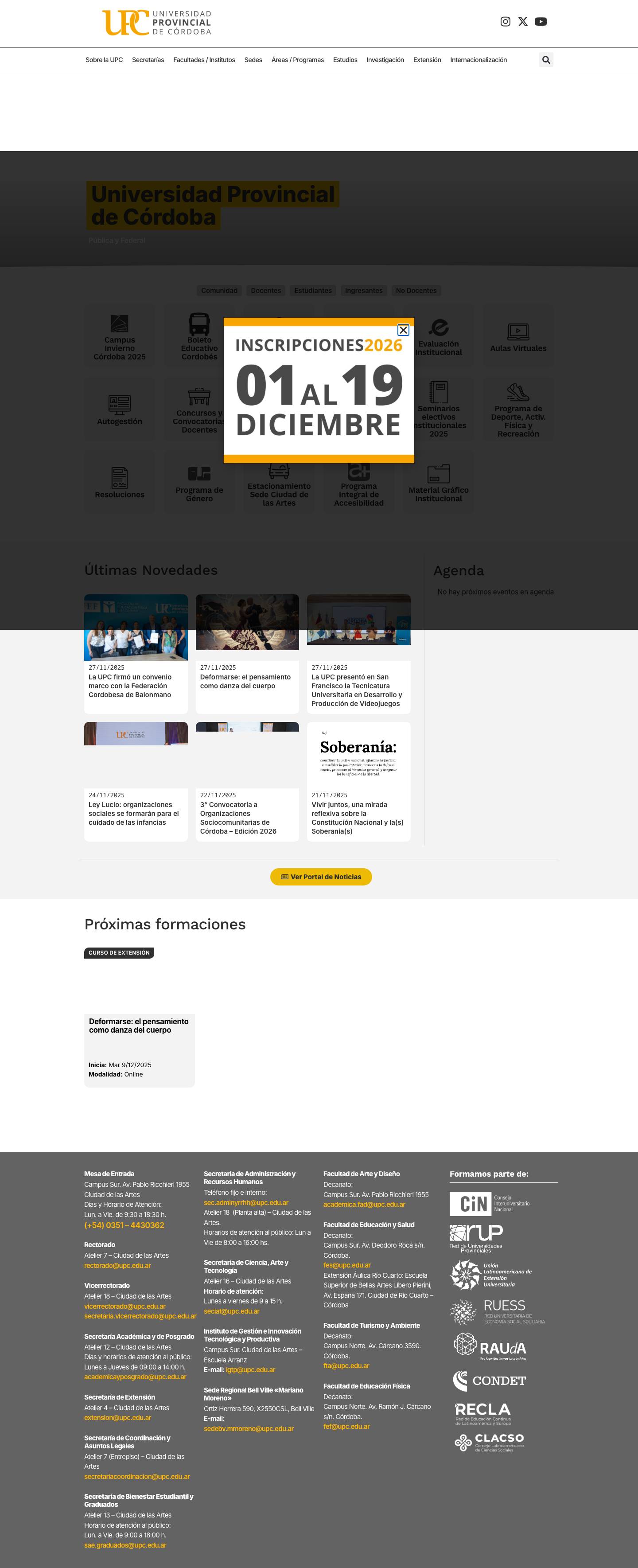 Universidad Provincial de Cordoba – Universidad Provincial de Córdoba – UPC - Full Screenshot