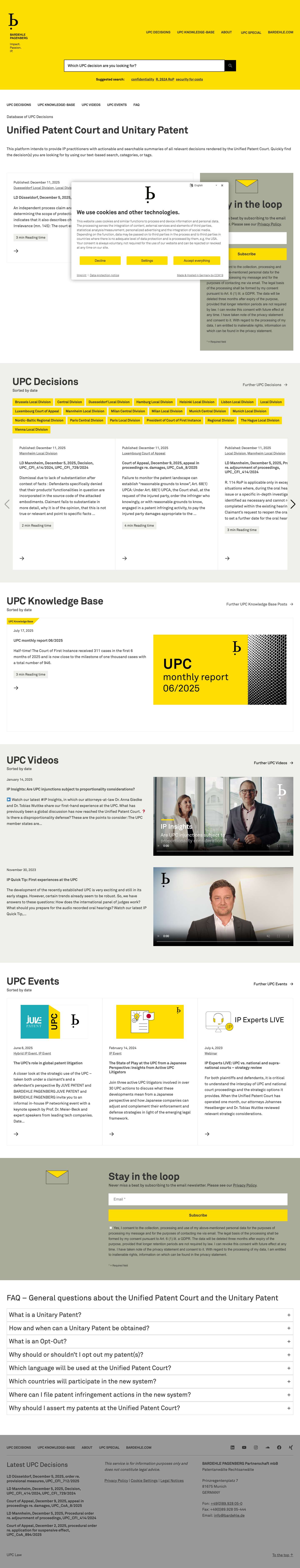 Unified Patent Court and Unitary Patent - Full Screenshot