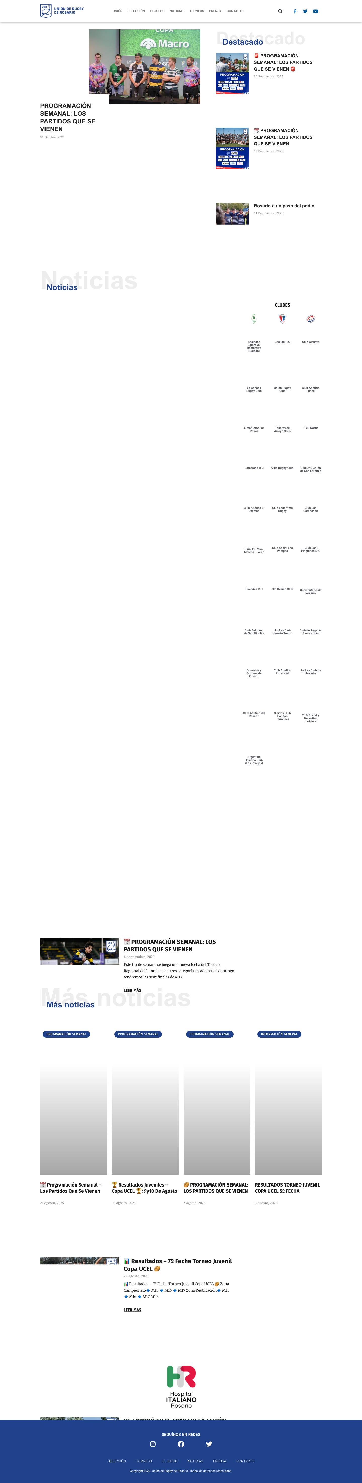 Inicio - Unión de Rugby de Rosario - Full Screenshot