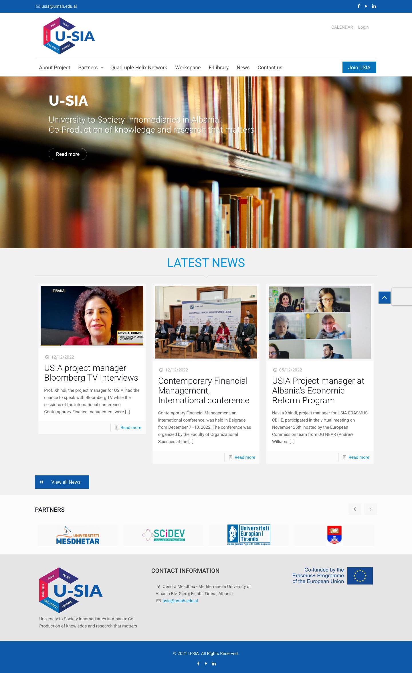 U-SIA – University to Society Innomediaries in Albania - Full Screenshot