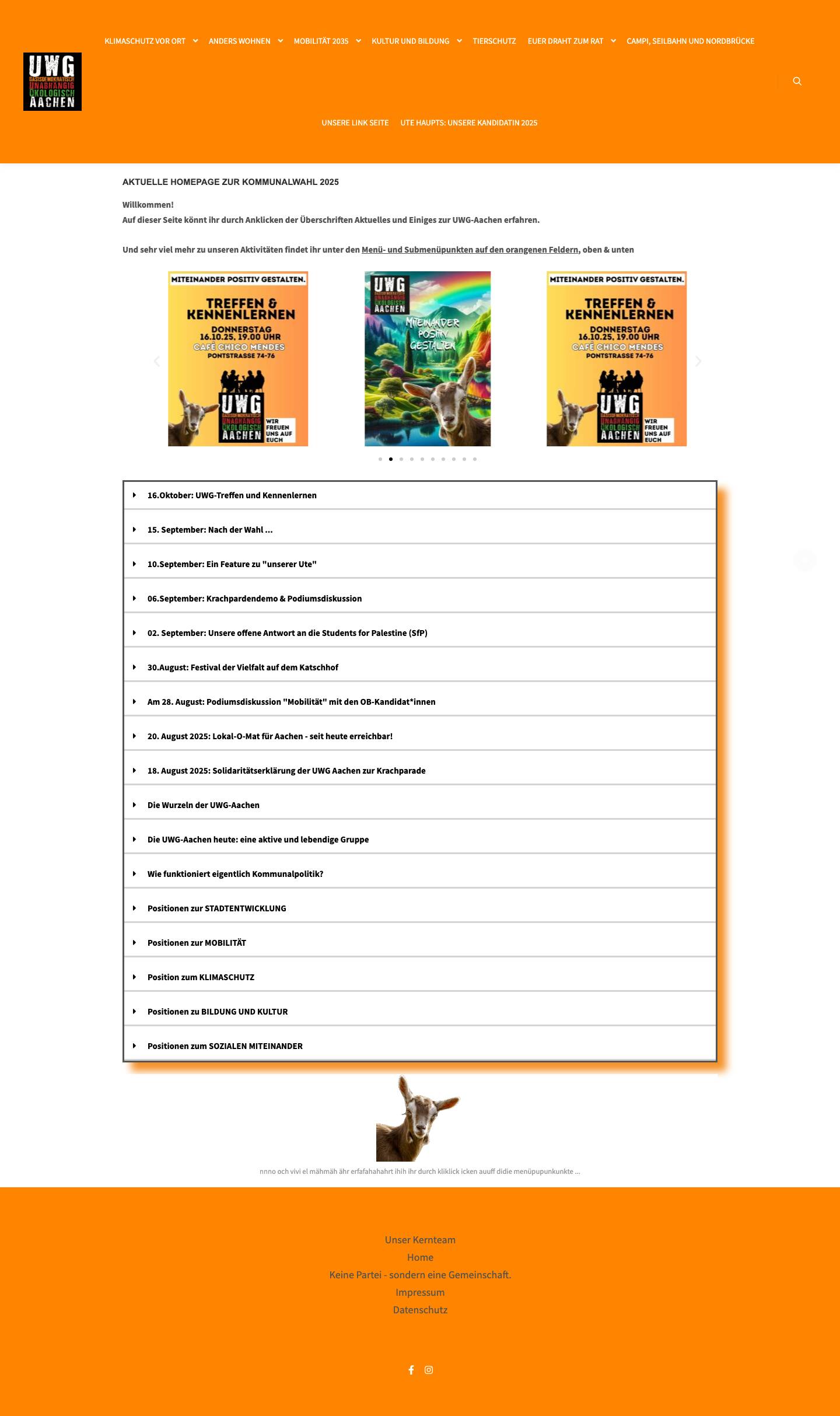 UWG Aachen – Wir sind die Unabhängige Wähler*innen Gemeinschaft in Aachen - Full Screenshot