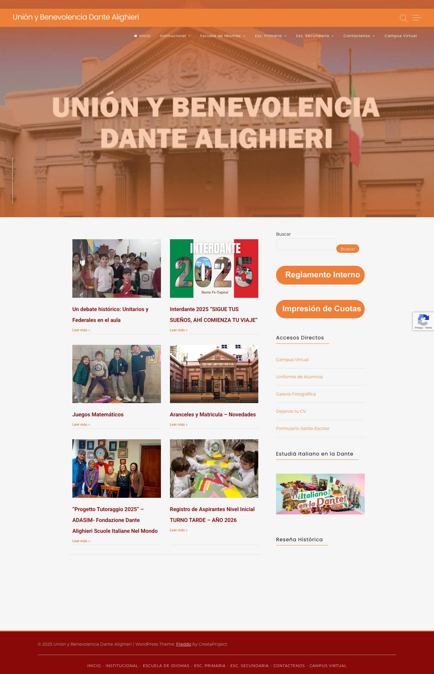 Unión y Benevolencia Dante Alighieri – Santa Fe, Argentina - Full Screenshot