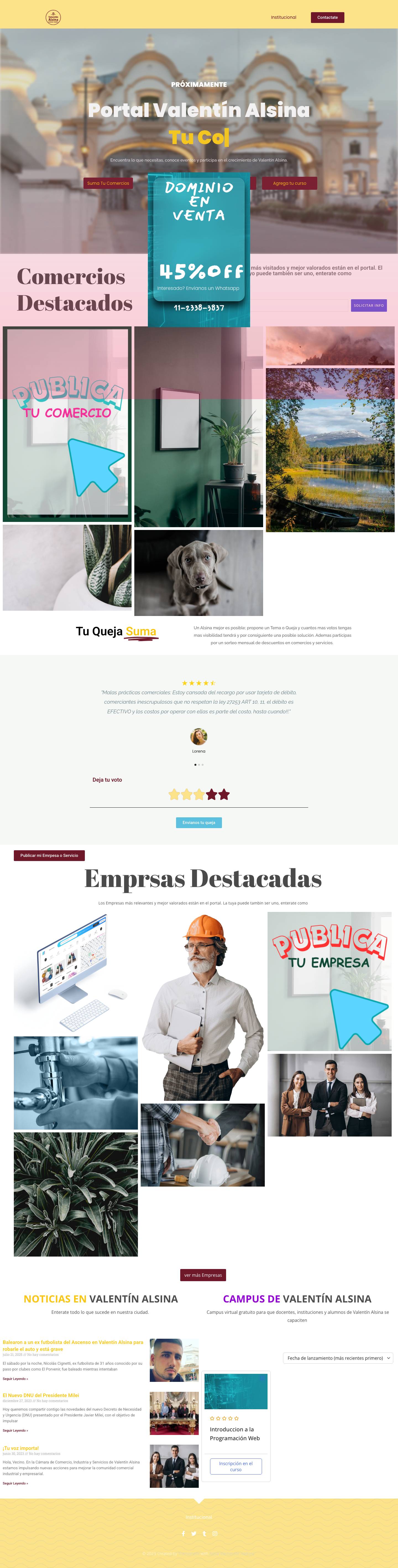 Home - Portal Valentín Alsina - Full Screenshot