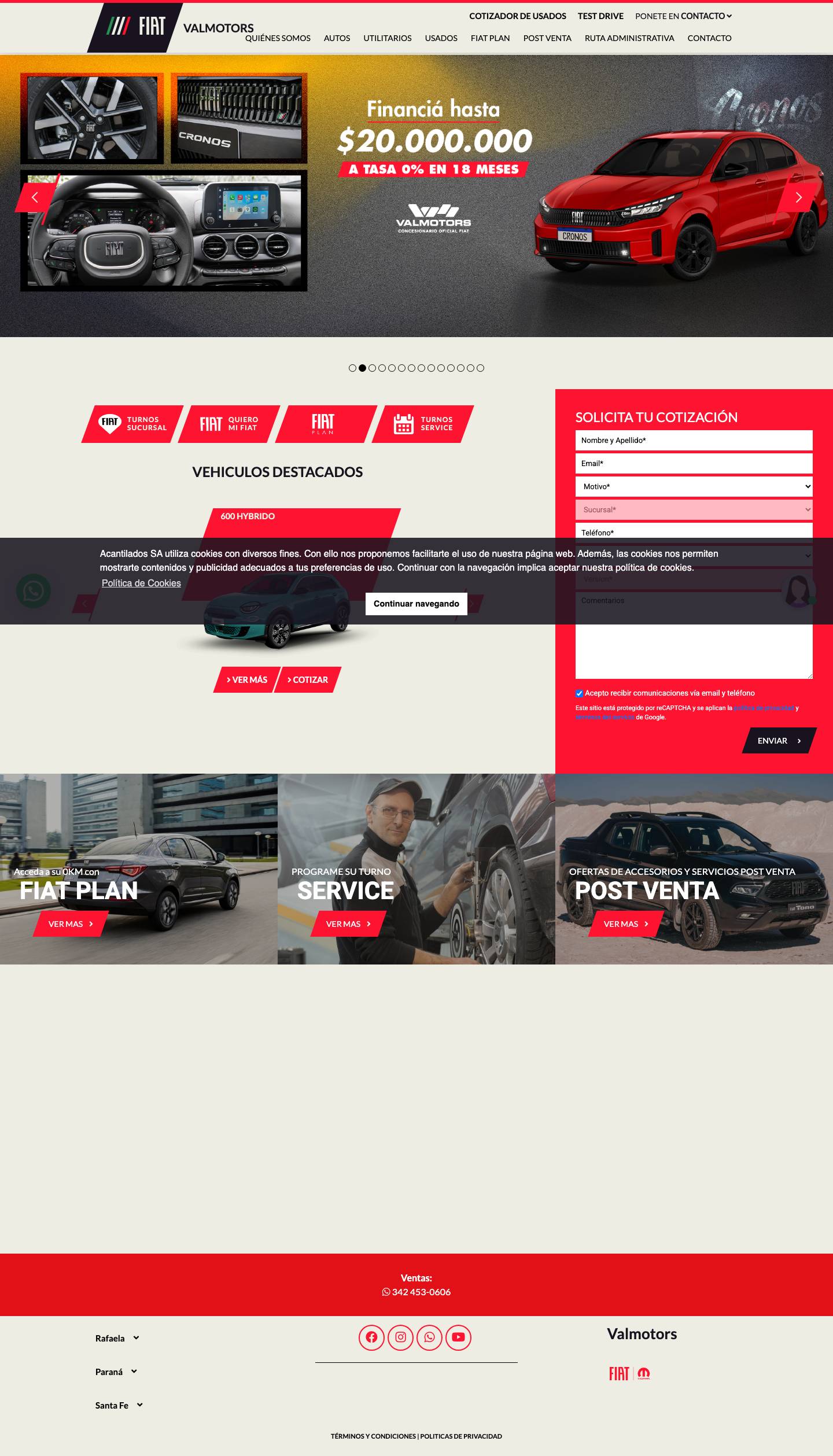 Valmotors - Concesionario Oficial Fiat - Full Screenshot