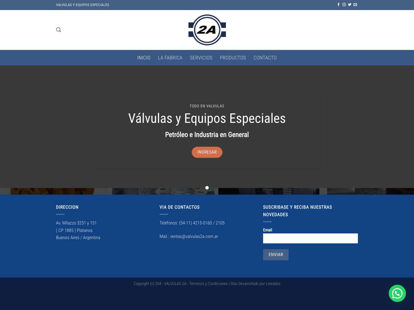 VALVULAS 2A – DISEÑOS FORJADOS Y ESPECIALES PARA LA INDUSTRIA EN GENERALWhatsApp - Full Screenshot
