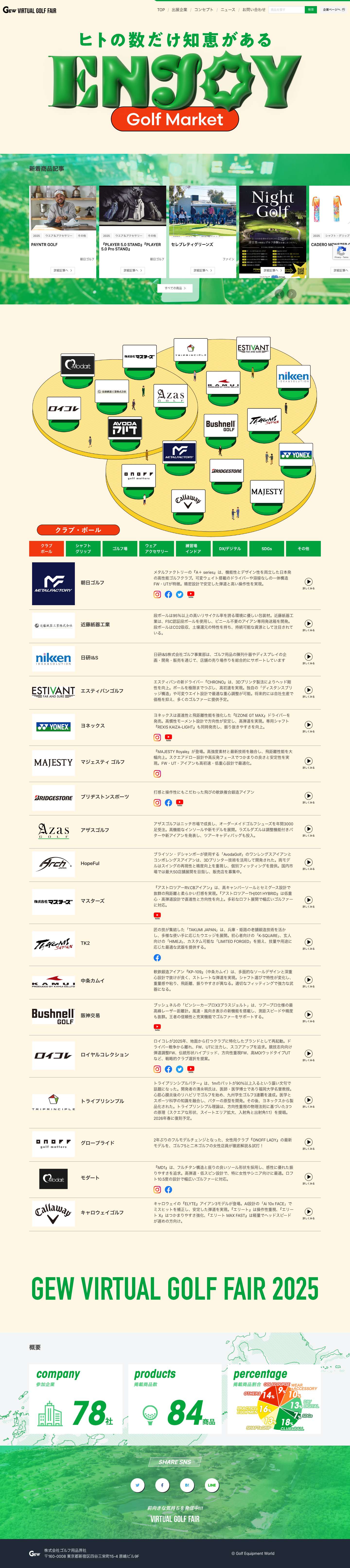 VIRTUAL GOLF FAIR :: ゴルフ用品界(GEW) - Full Screenshot