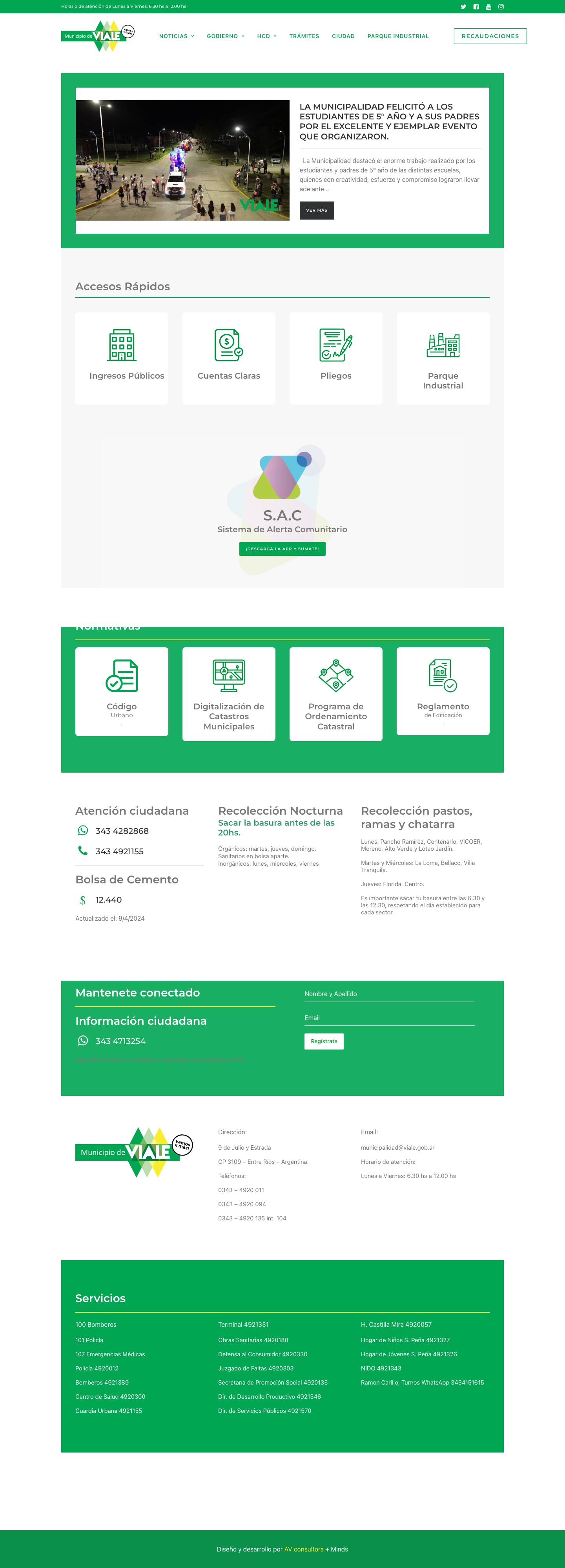 Municipio de Viale – Municipio de la ciudad de Viale, Entre Ríos. - Full Screenshot