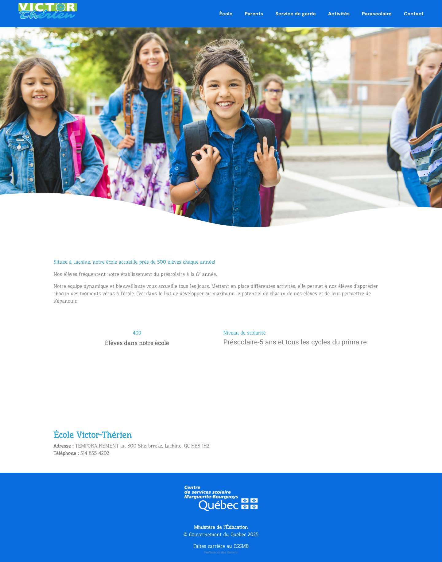 École Victor-Thérien, rentrée scolaire - Full Screenshot