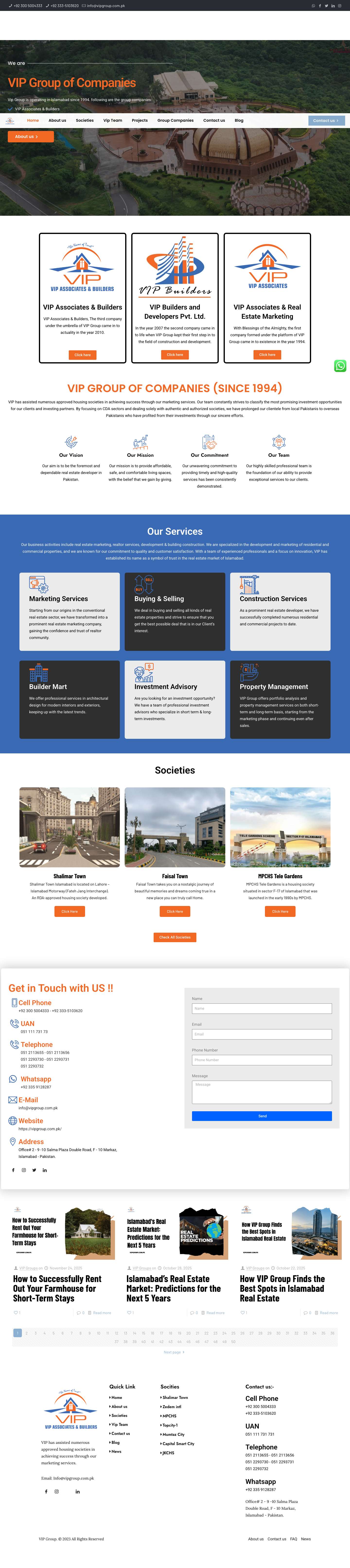 VIP Group and Builder, Best Real Estate Agency in PakistanVIP Group Islamabad | Top Real Estate & Development Experts - Full Screenshot