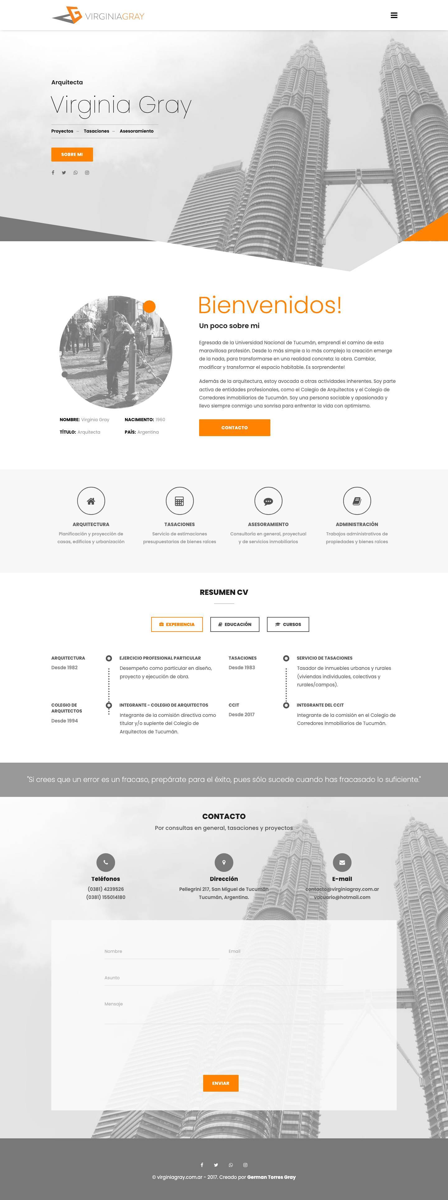 Virginia Gray – Arquitecta - Full Screenshot