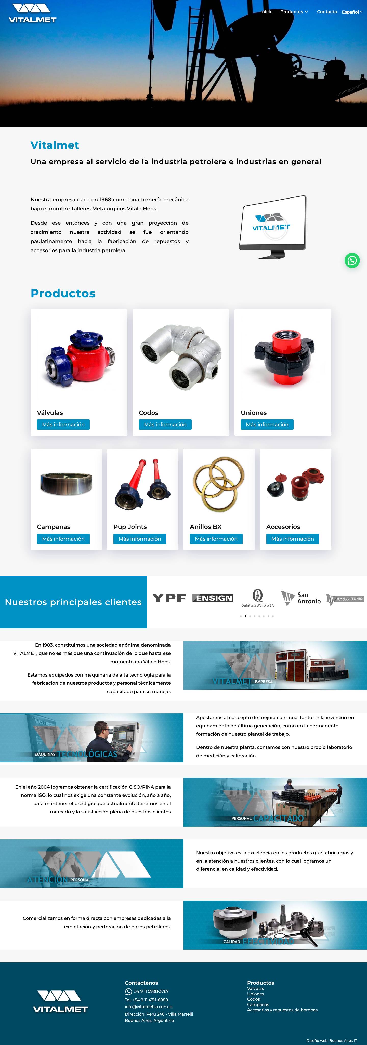 Vitalmet SA – Fabricación de repuestos y accesorios para la industria petrolera.WhatsApp - Full Screenshot