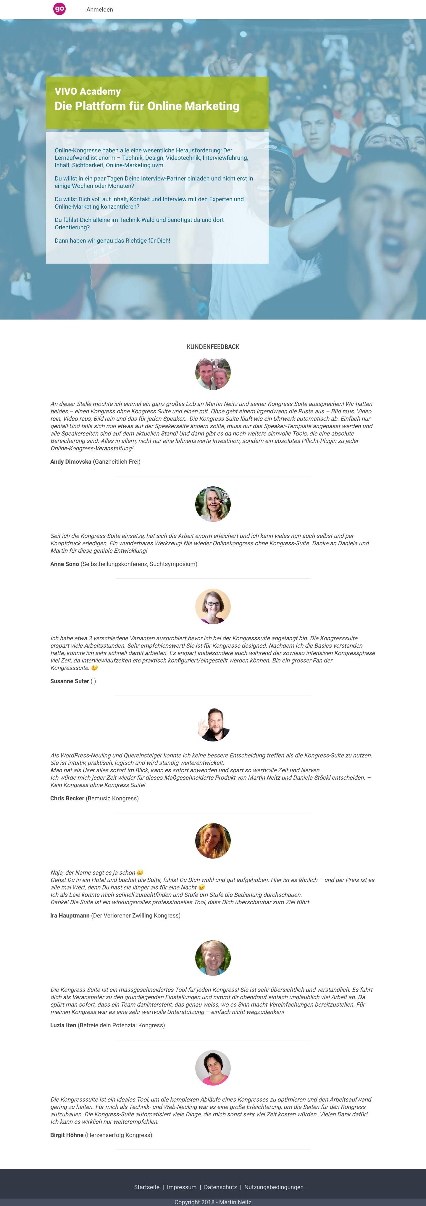 Startseite - Online Marketing Academy - Full Screenshot