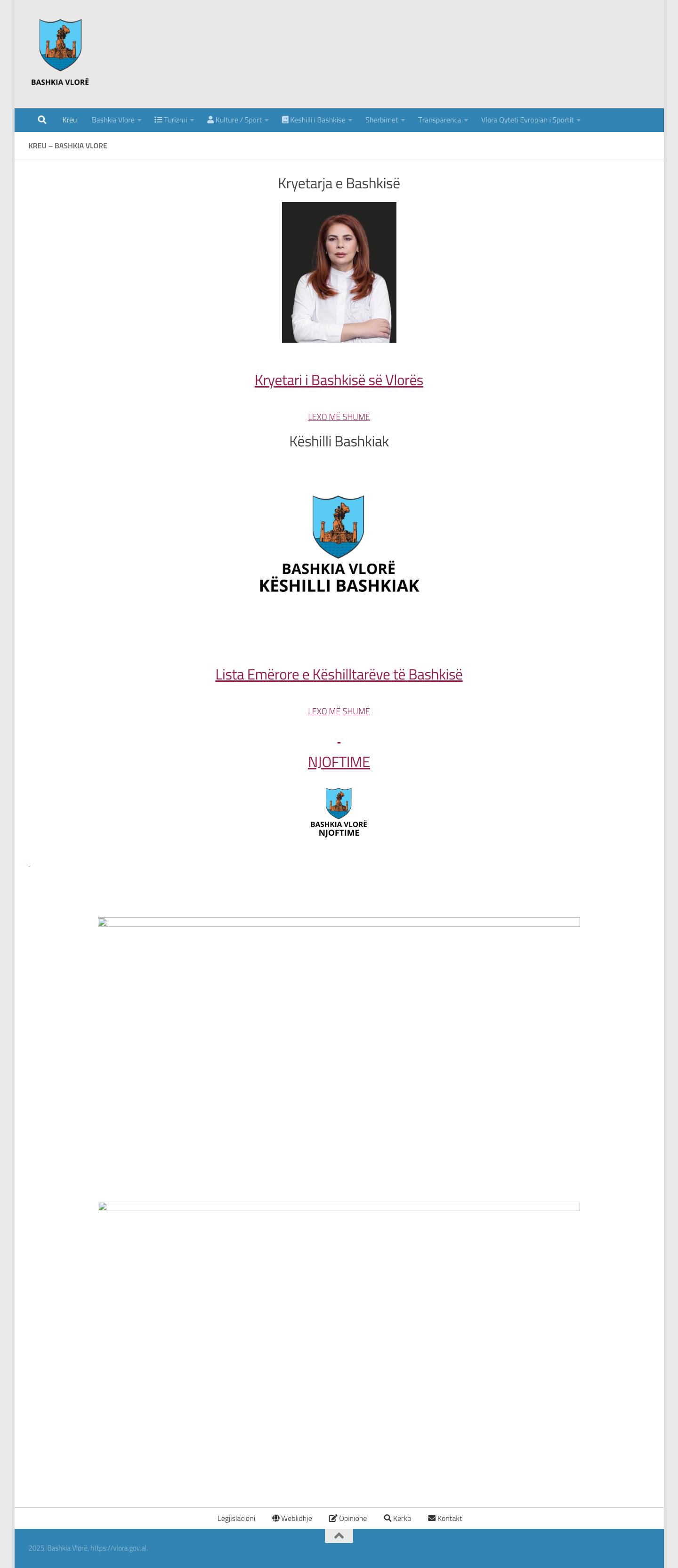 Bashkia Vlorë – Faqja Zyrtare - Full Screenshot