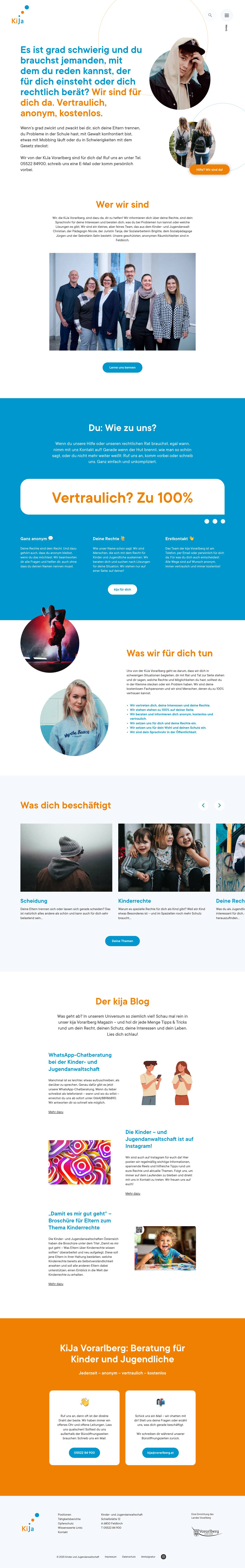 Kinder- und Jugendanwaltschaft – eine Einrichtung des Landes Vorarlberg - Full Screenshot