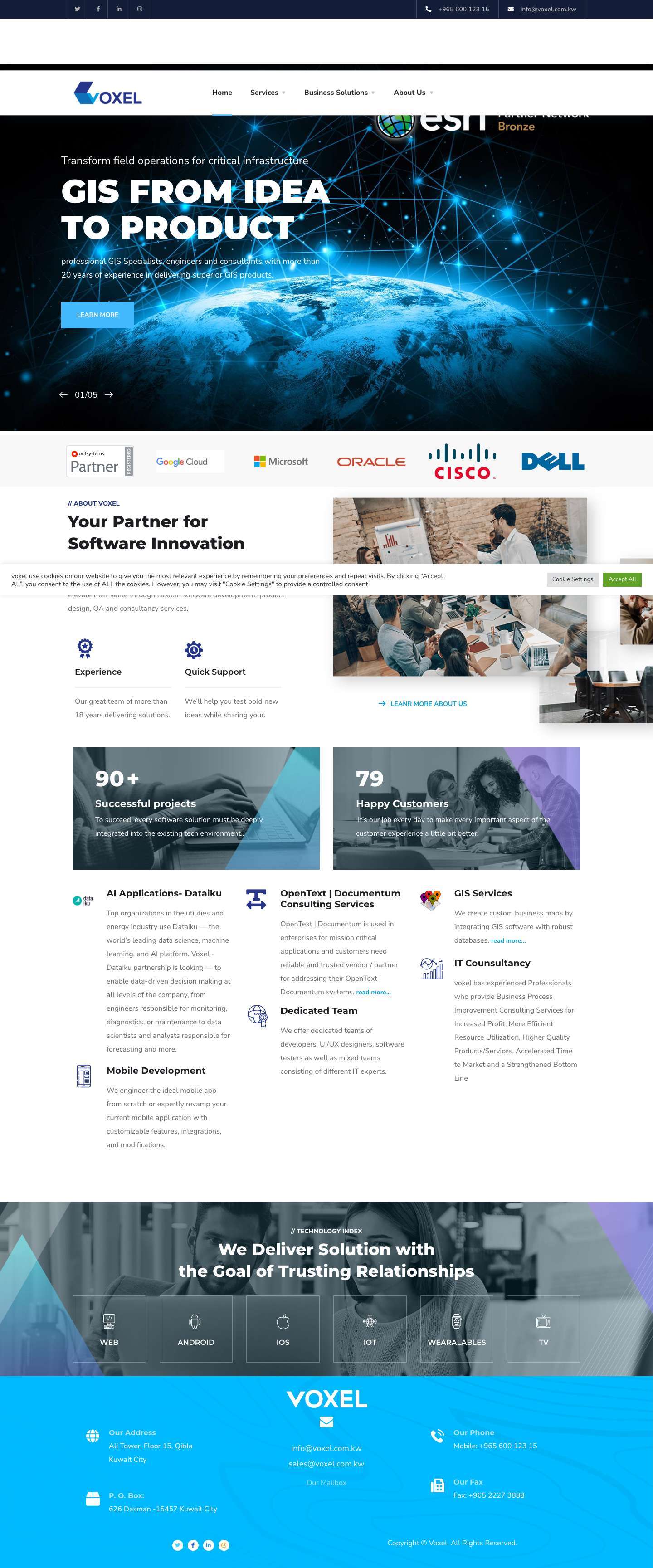 Voxel Technology – Voxel Technology Provide Software Development of Custom Enterprise Apps, IT Systems, GIS, Network, Cyber Security solutions & More… - Full Screenshot