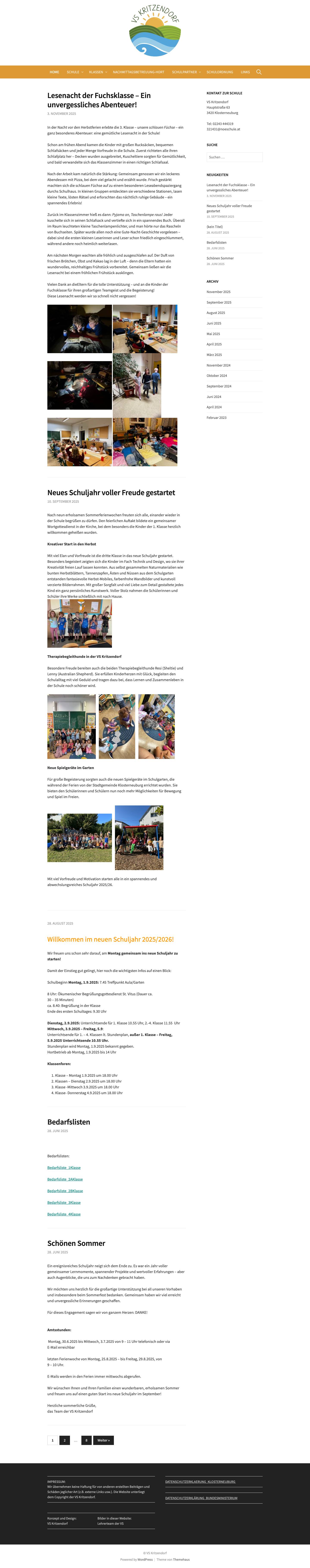 Volksschule Kritzendorf - Full Screenshot