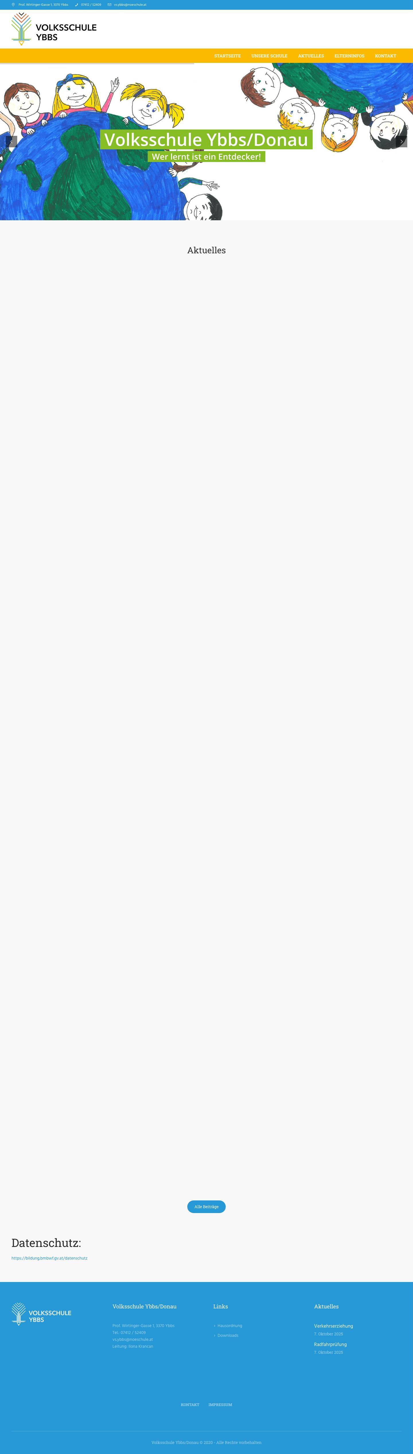 Startseite - Volksschule Ybbs - Full Screenshot
