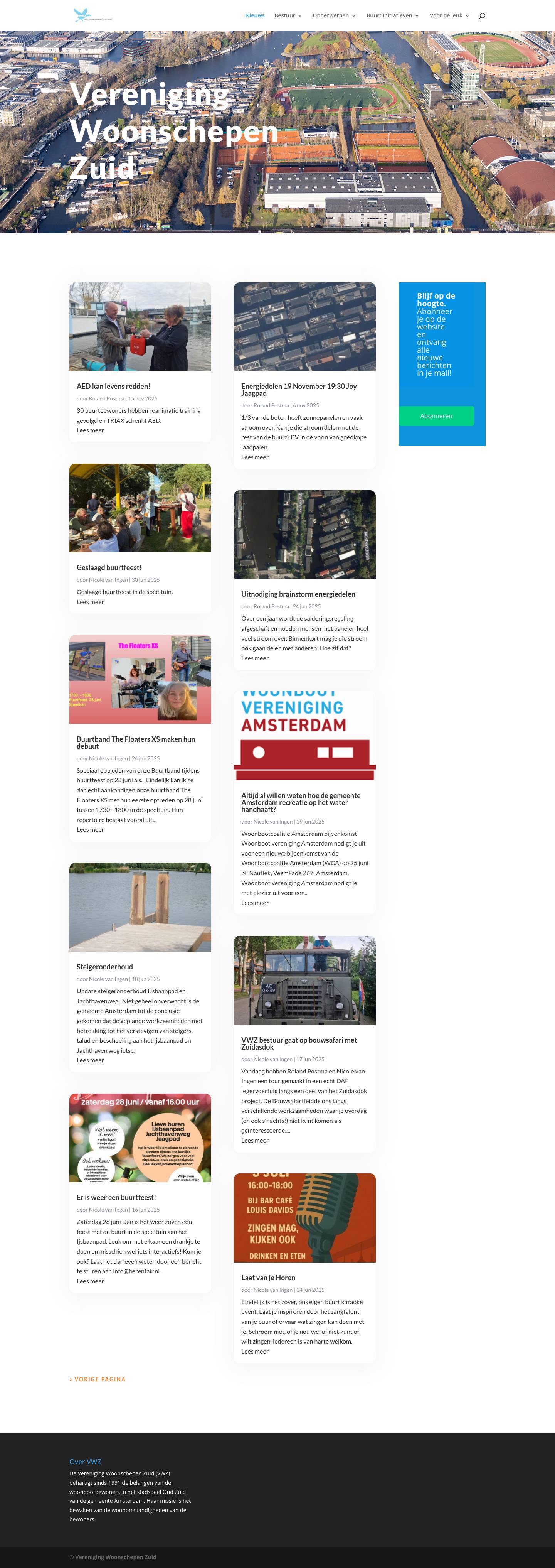 VWZ Amsterdam | Vereniging Woonschepen Zuid - Full Screenshot