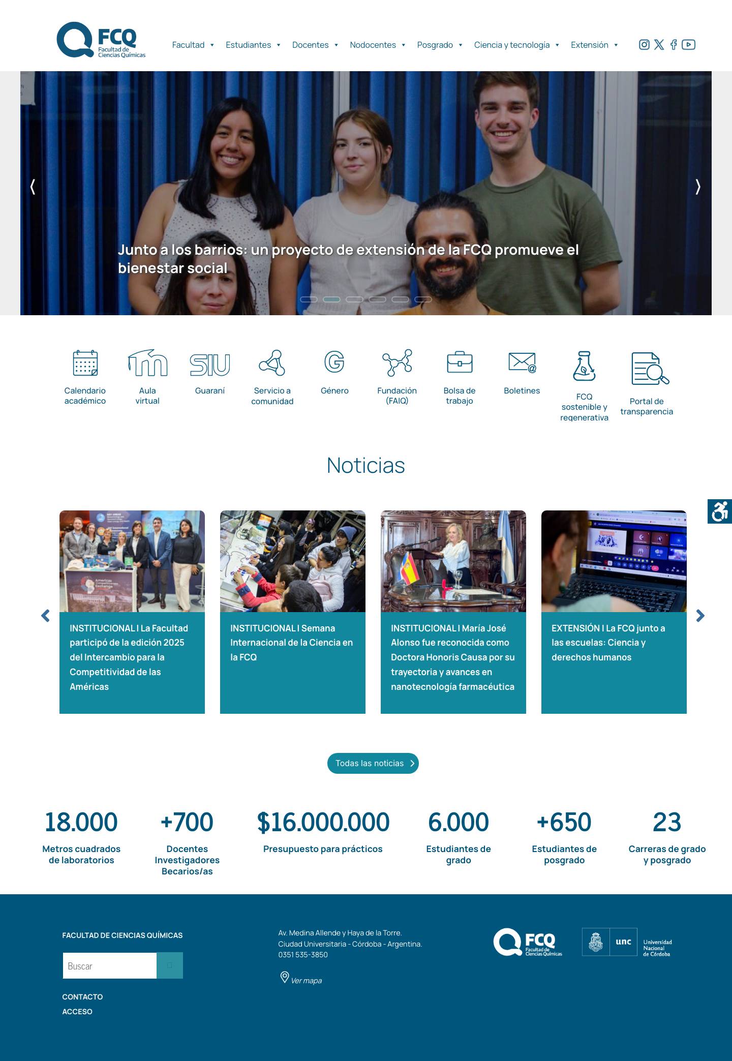 Facultad de Ciencias Químicas (UNC) – FCQ (UNC) - Full Screenshot