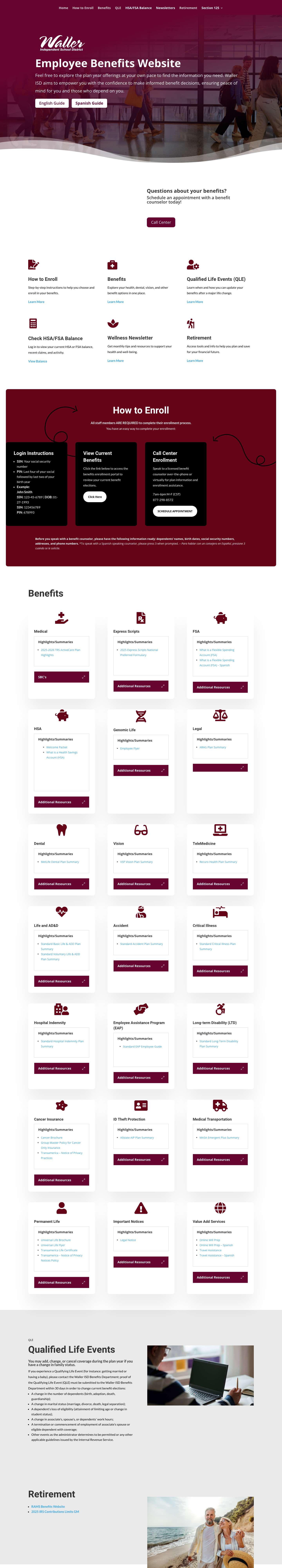 Waller ISD Benefits | Powered by FBMC - Full Screenshot