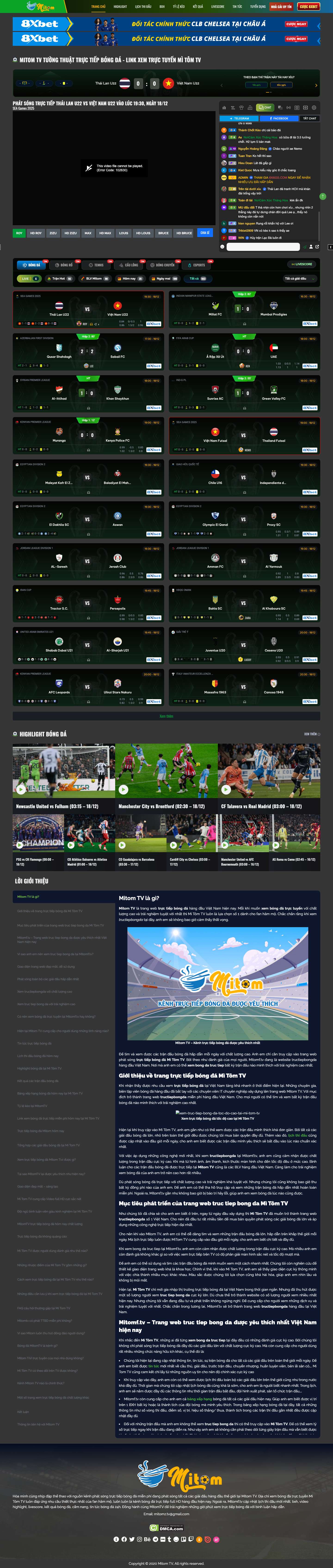 Mitom TV - Xem Trực Tiếp Bóng Đá hôm nay Mì Tôm full HD - Full Screenshot