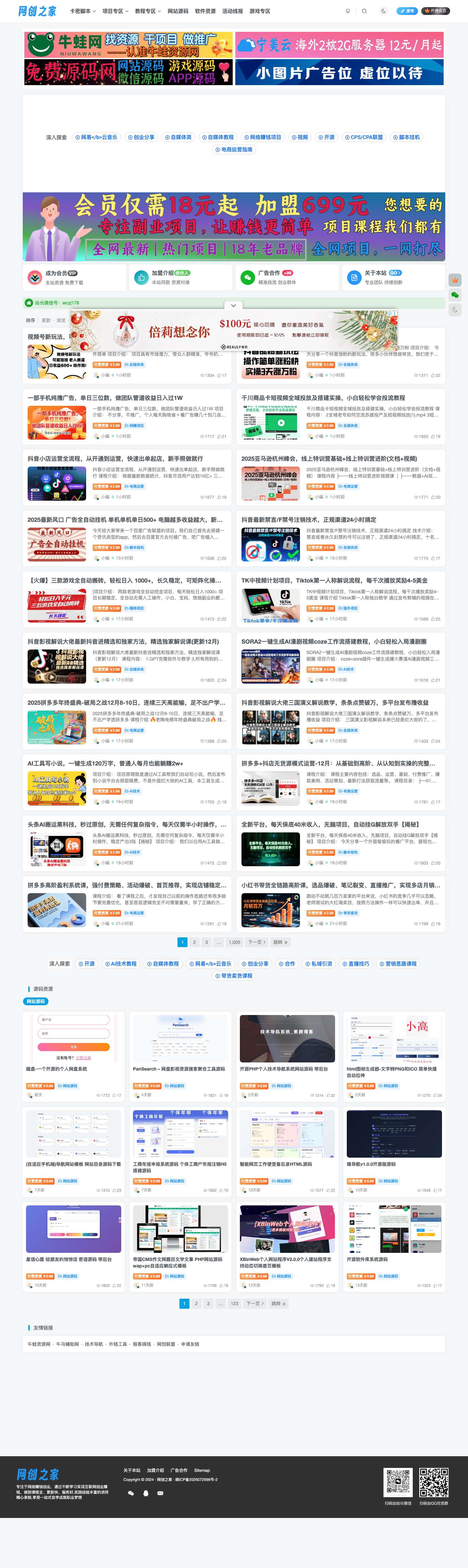 网创之家-网络赚钱知识付费创业项目 - Full Screenshot