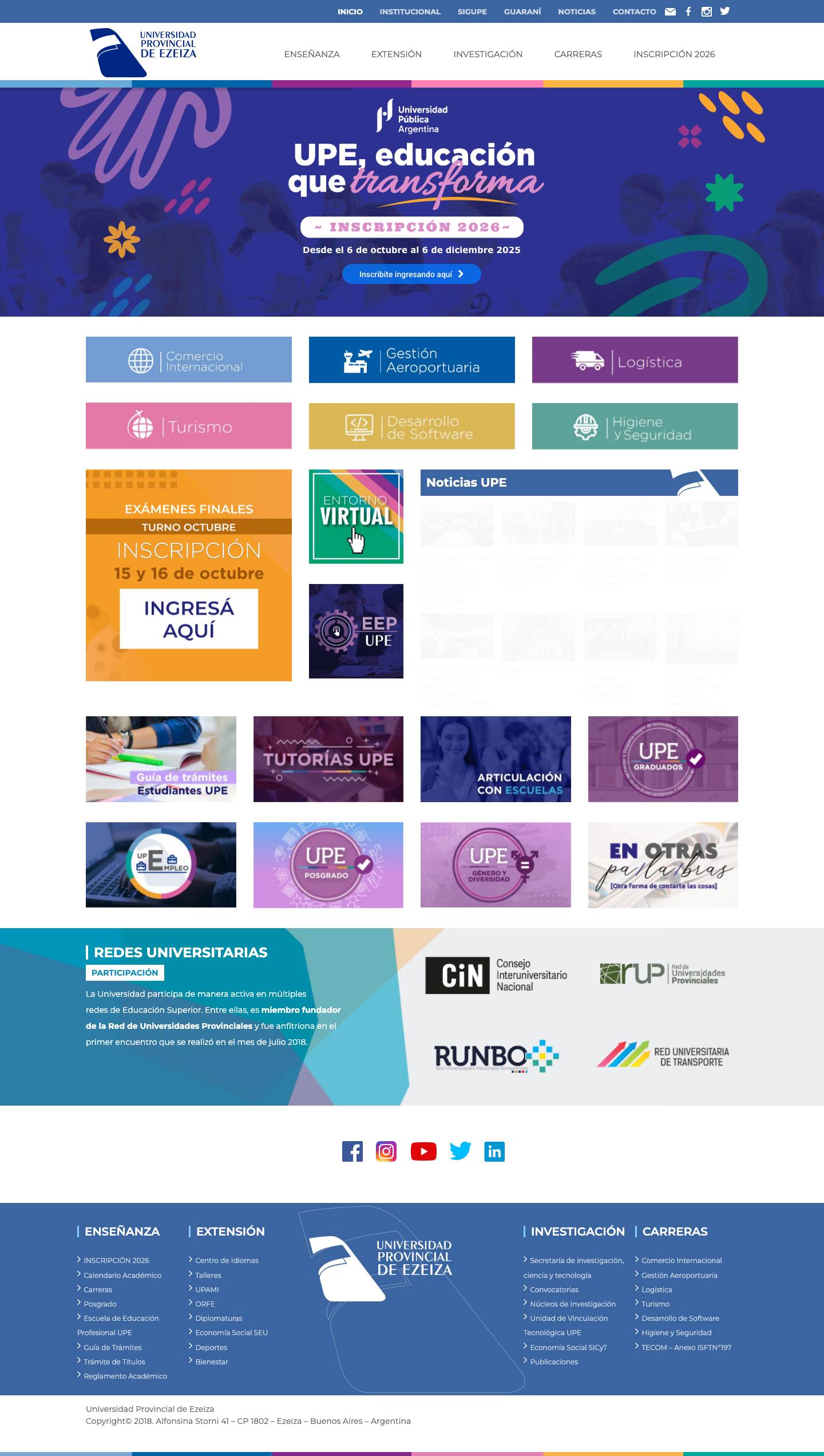 UPE | Universidad Provincial de Ezeiza - Full Screenshot