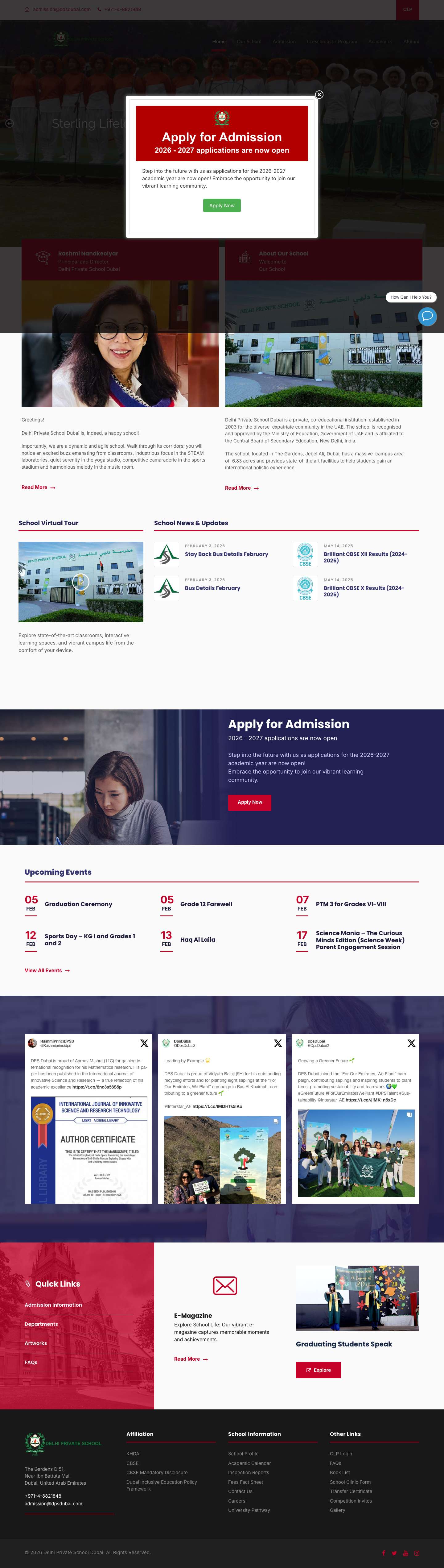 Delhi Private School Dubai - Full Screenshot