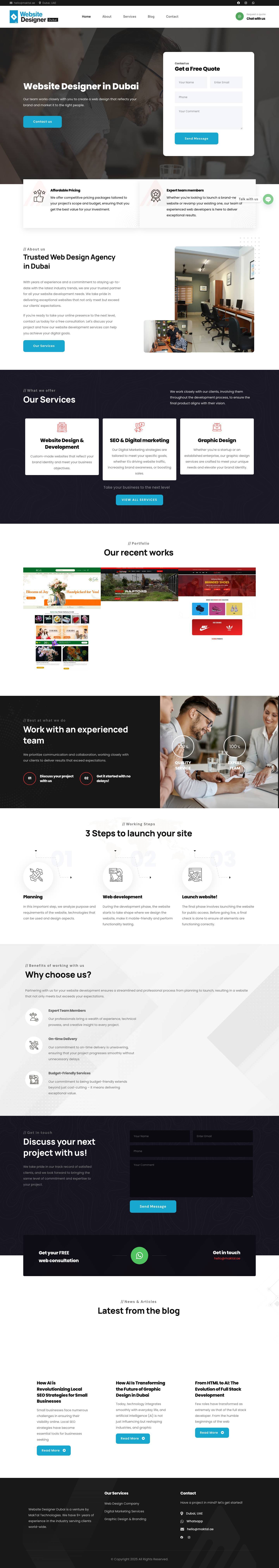 Experienced Website Designer in Dubai | Website Designer Dubai - Full Screenshot