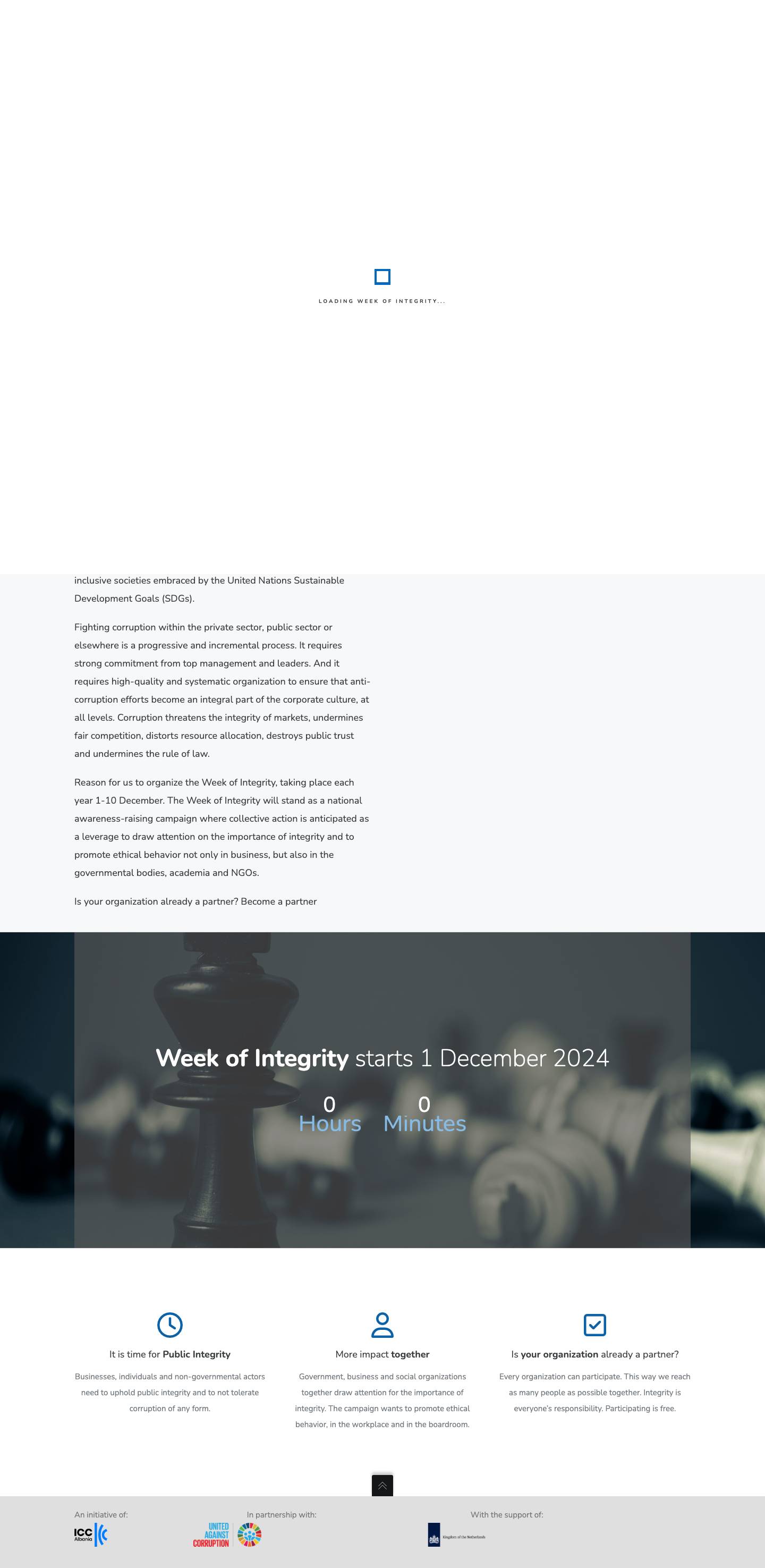 Home - The Week of Integrity Albania - Full Screenshot