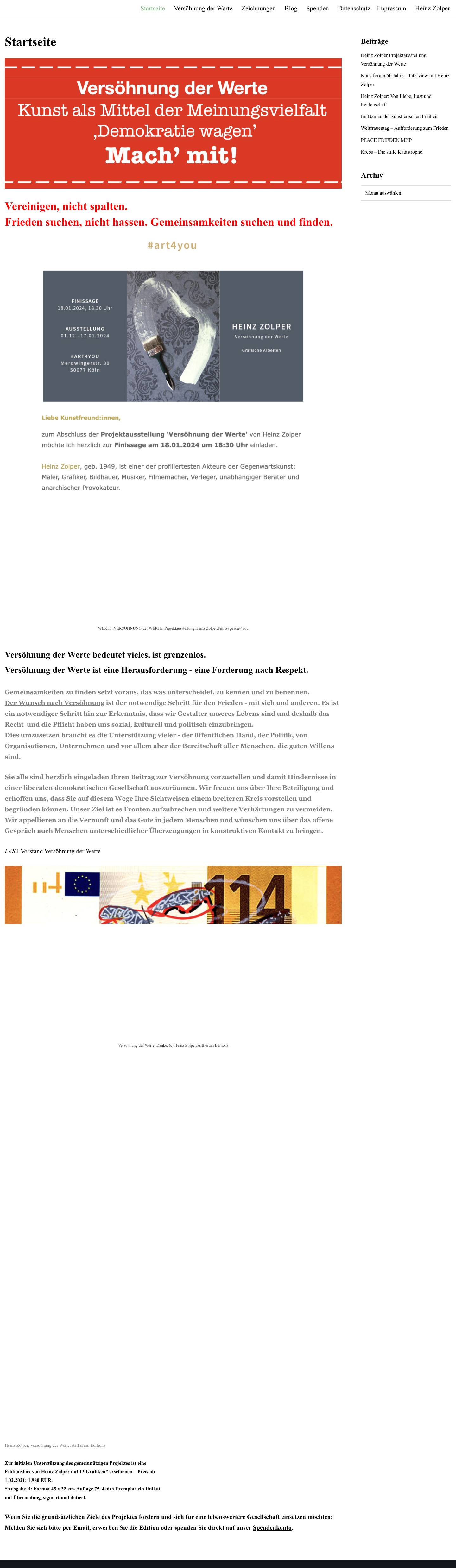 Versöhnung der Werte – Werte - Full Screenshot