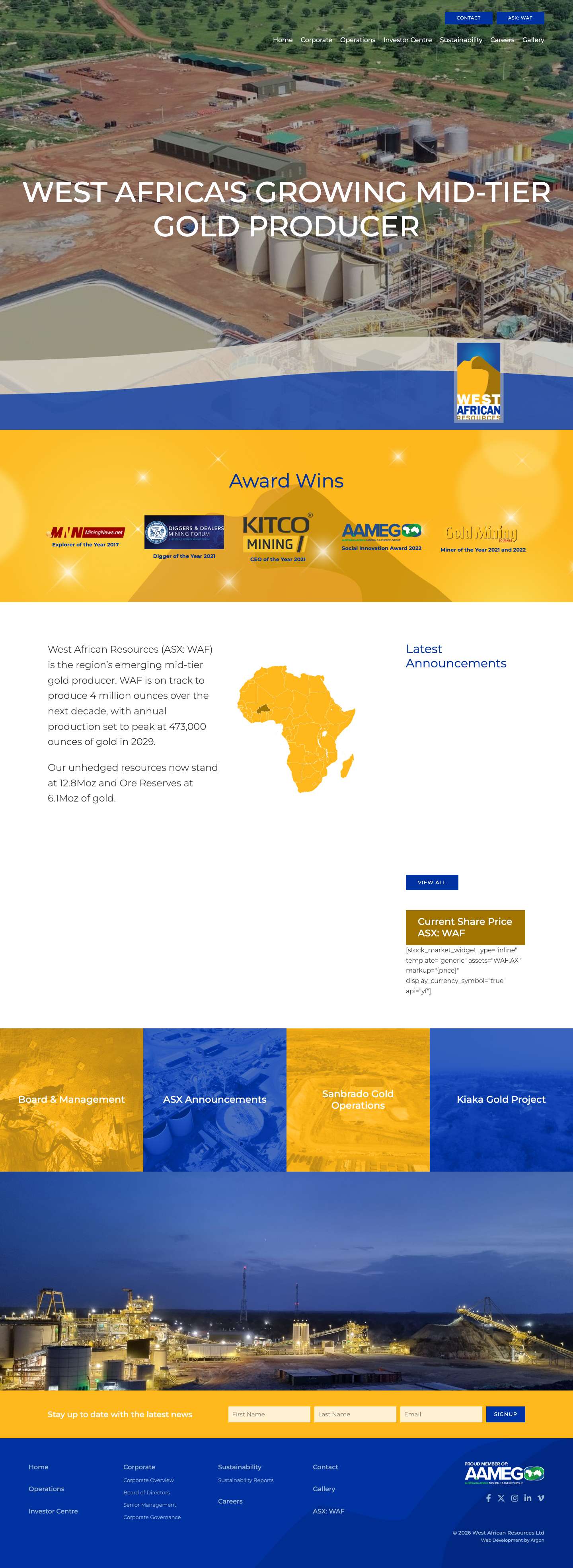 Home - West African Resources Ltd - Full Screenshot