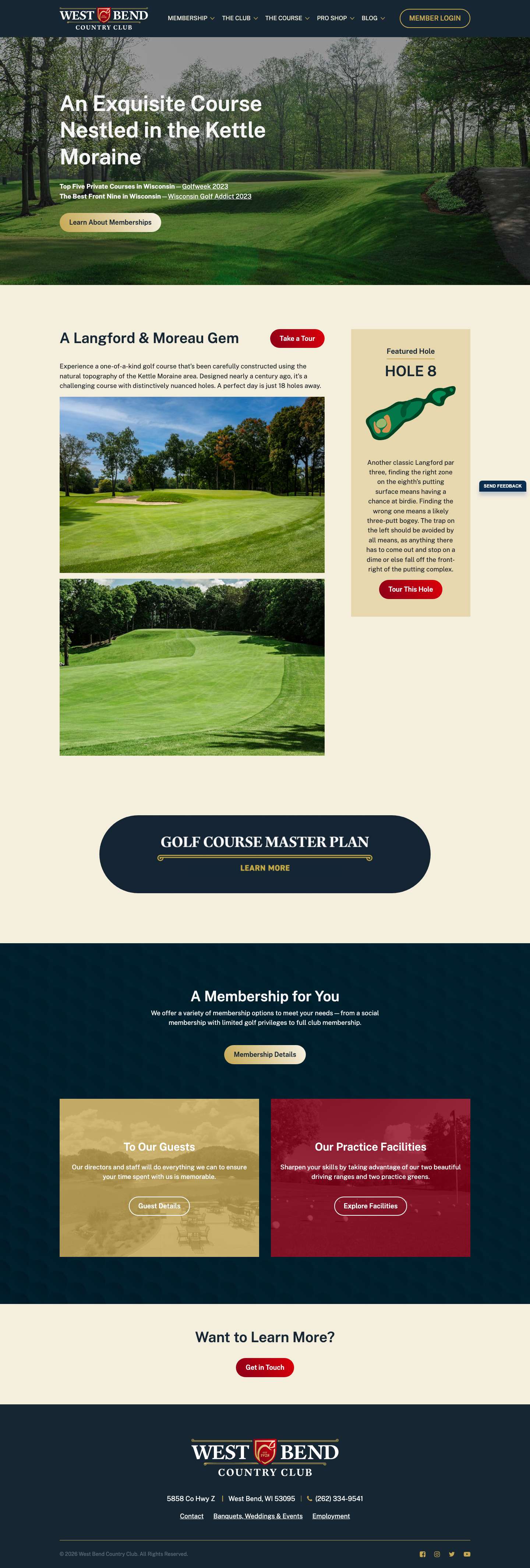 Home | West Bend Country Club - Full Screenshot