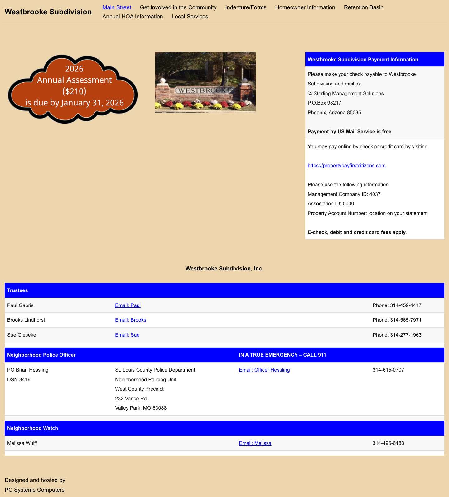 Main Street - Westbrooke Subdivision - Full Screenshot