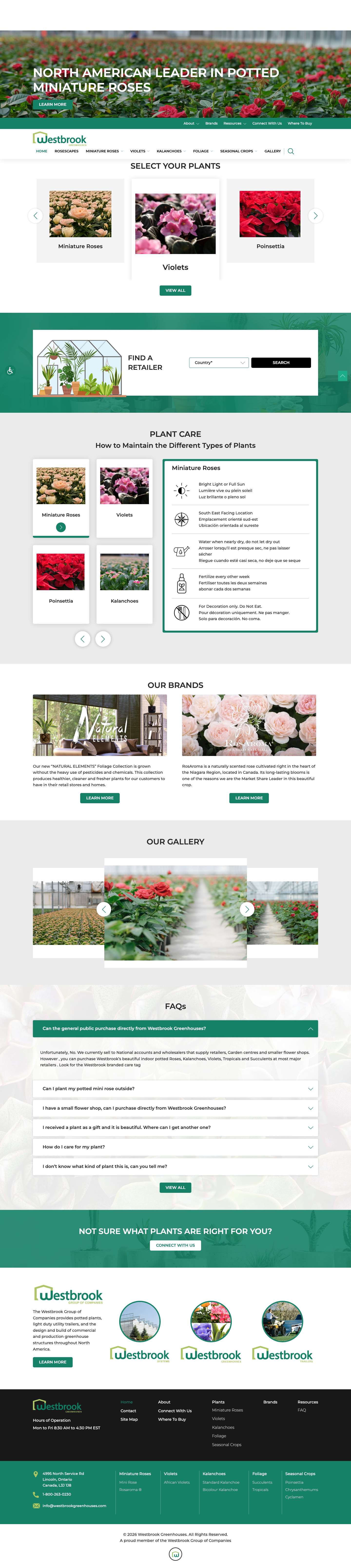 Home - Westbrook Greenhouses LimitedHome - Westbrook Greenhouses Limited - Full Screenshot