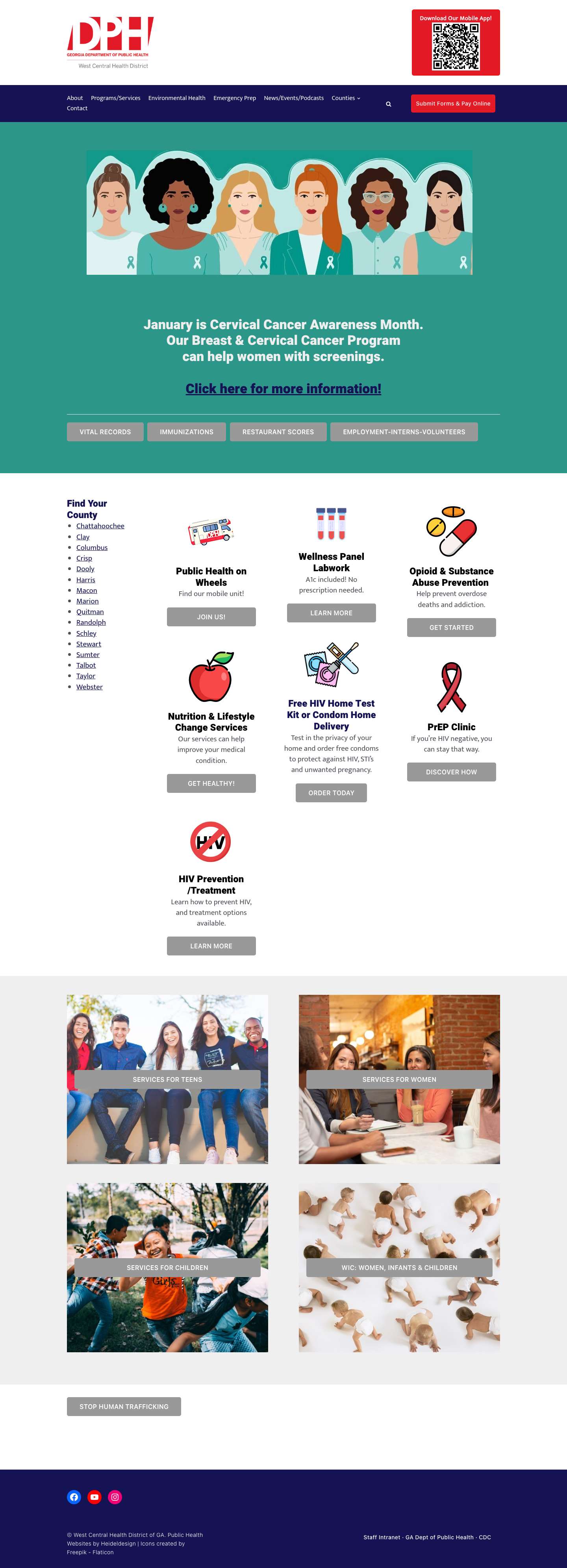West Central Health District – Serving the Columbus, GA area - Full Screenshot