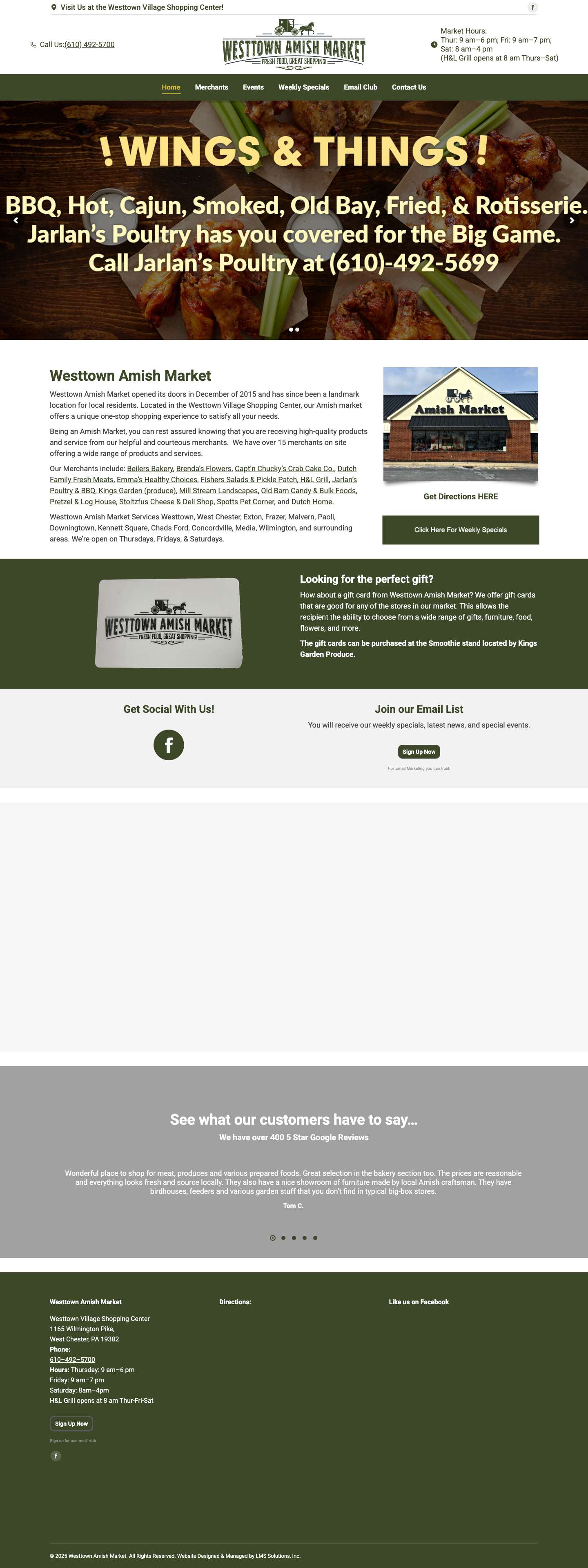 Amish Market | Farmers Market | Grocery Store | Westtown, West Chester - Full Screenshot