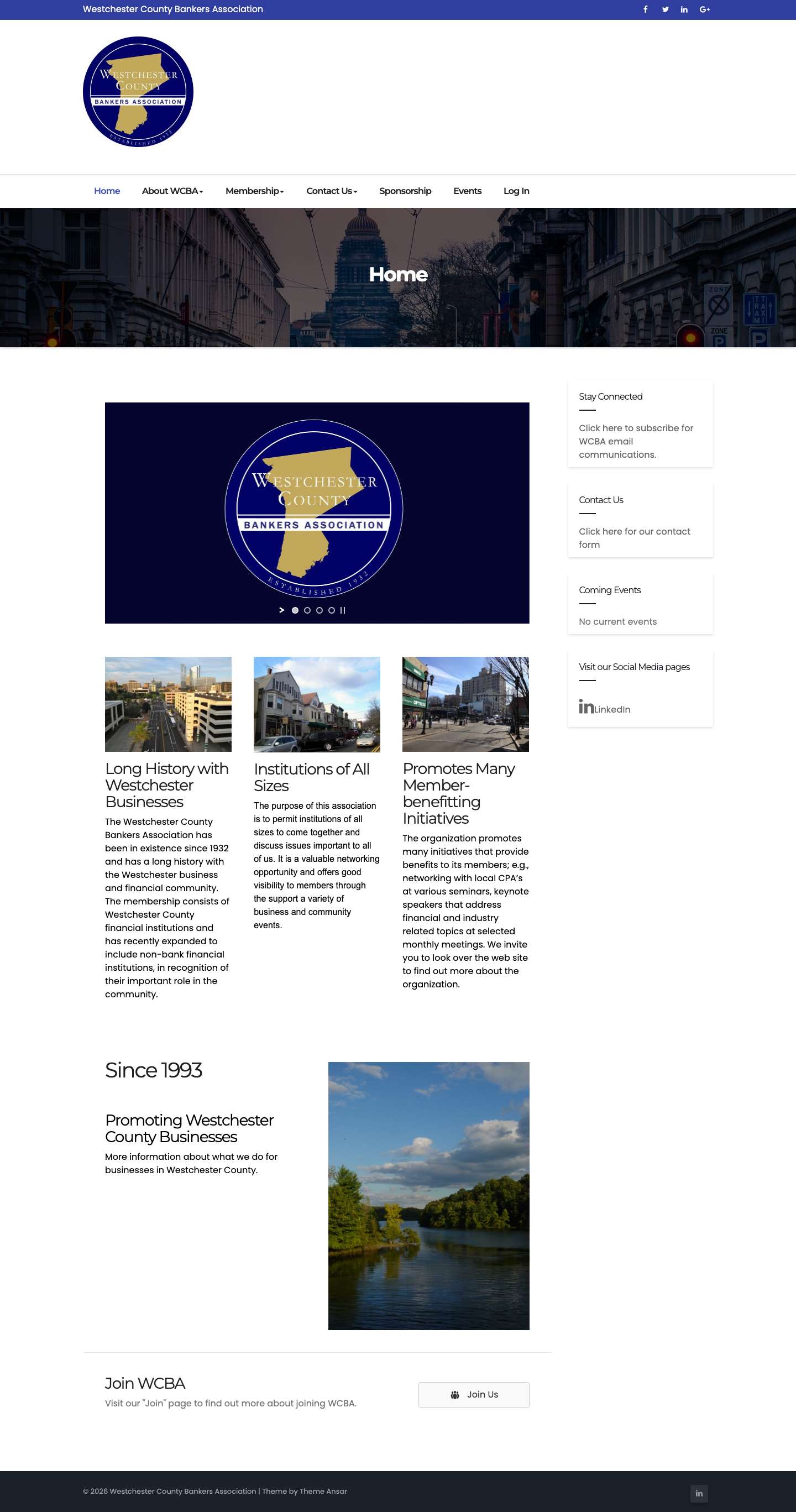 Westchester County Bankers Association – Serving Westchester County Since 1932 - Full Screenshot