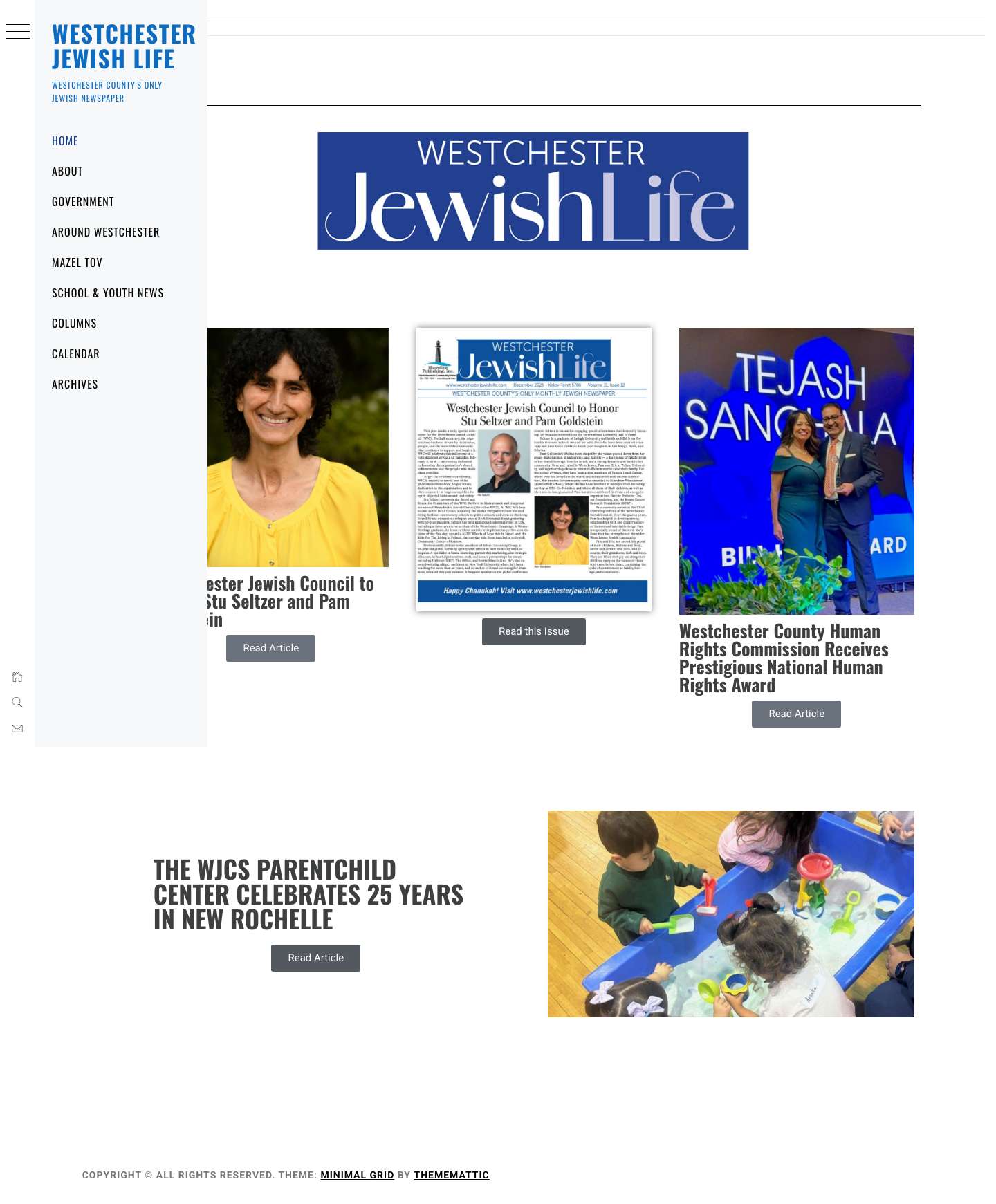 Westchester Jewish Life – Westchester County's only Jewish Newspaper - Full Screenshot