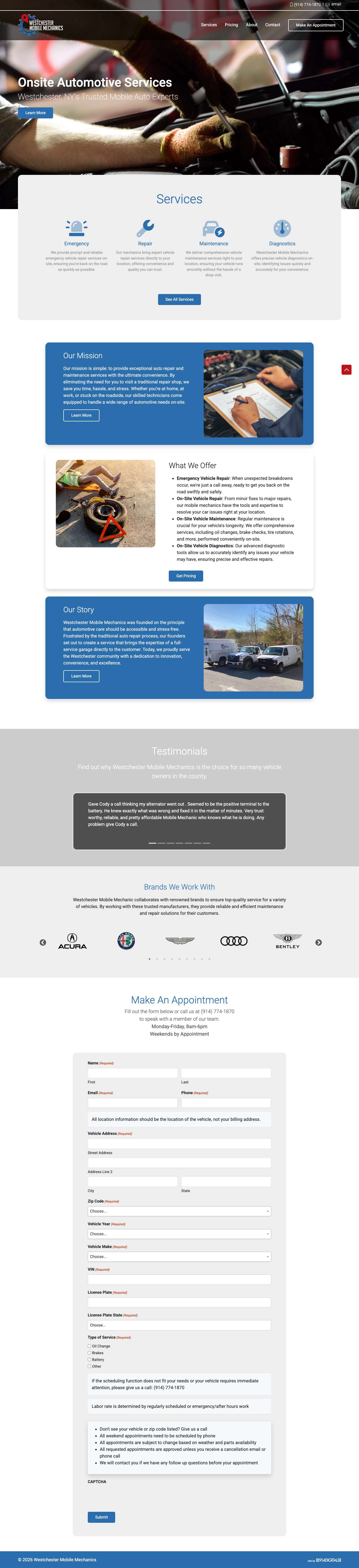 Westchester Mobile Mechanics - Full Screenshot