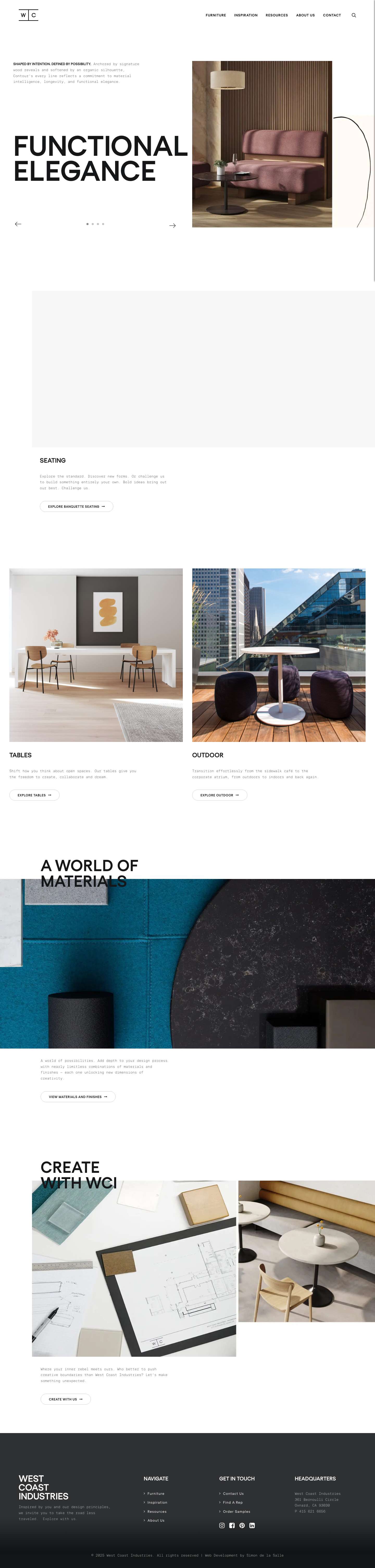 West Coast Industries | Commercial, Contract, Custom Furniture - Full Screenshot