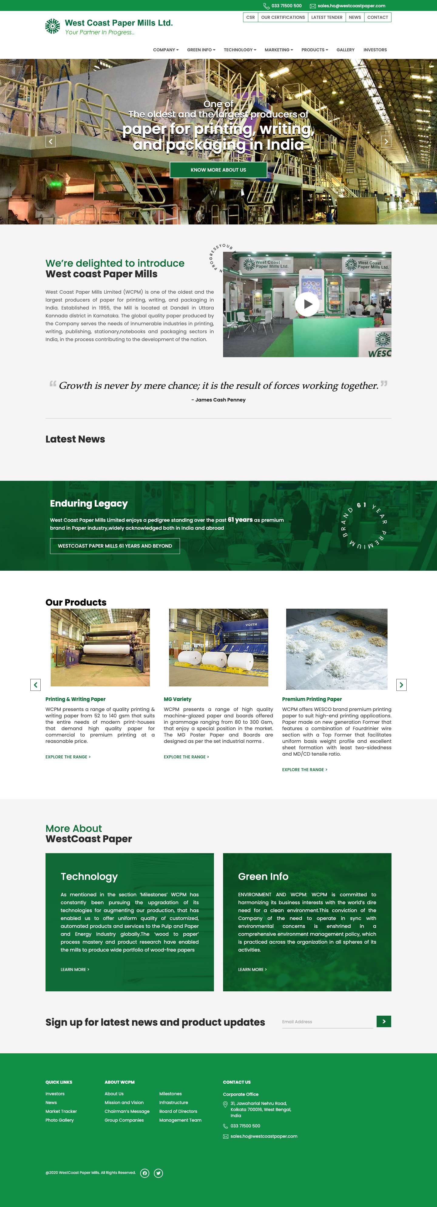 Westcoast Paper Mills - Full Screenshot