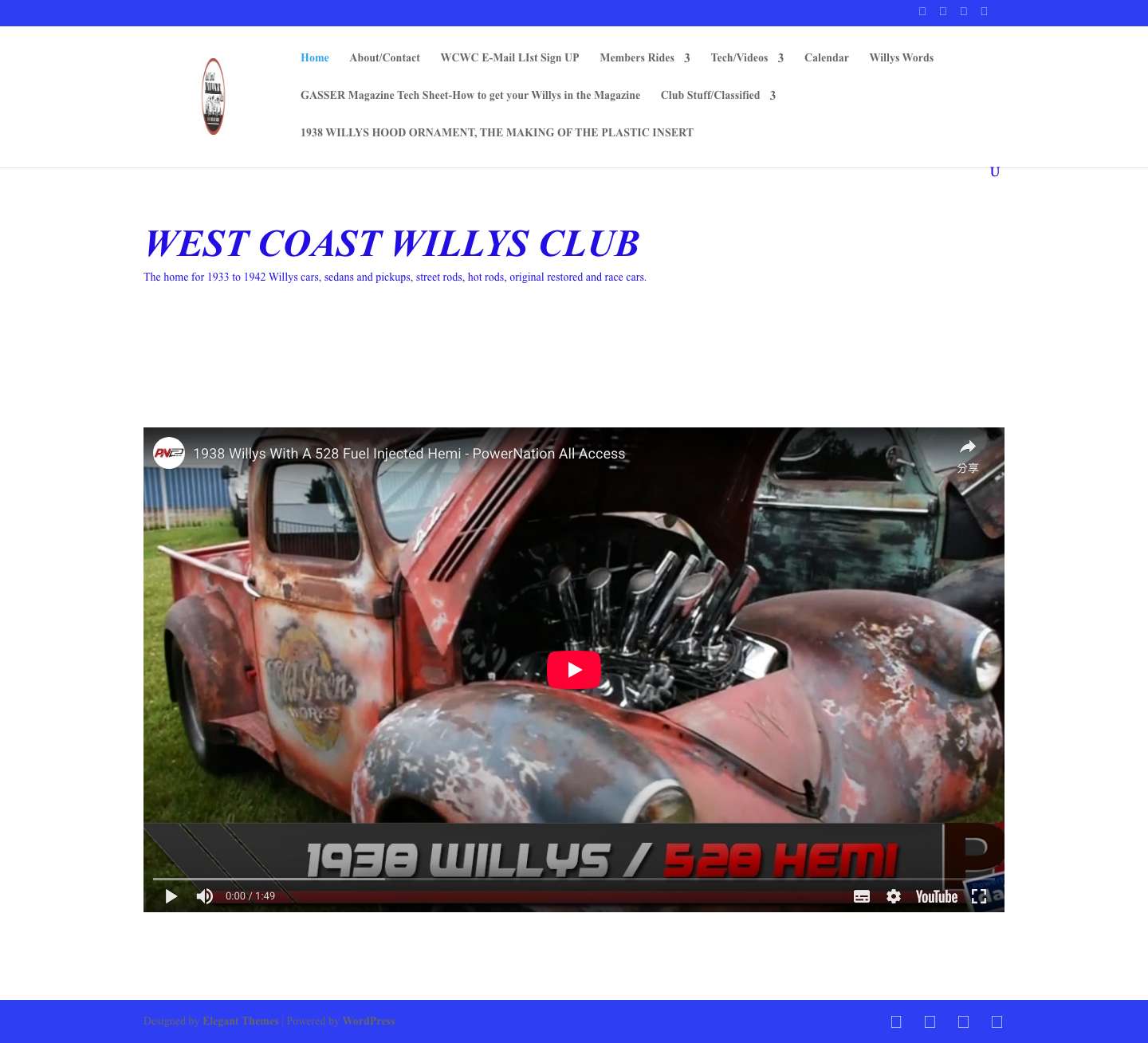West Coast Willys Club | 33 thru 42 Willys - Full Screenshot
