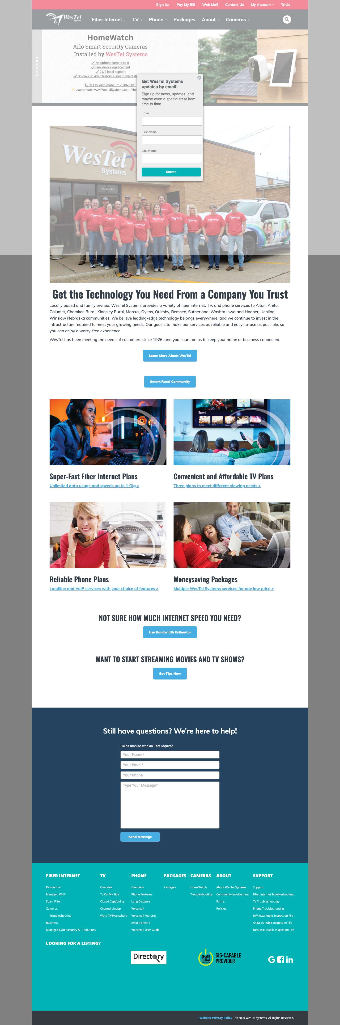 Get More Out of Your Money » WesTel Systems - Full Screenshot