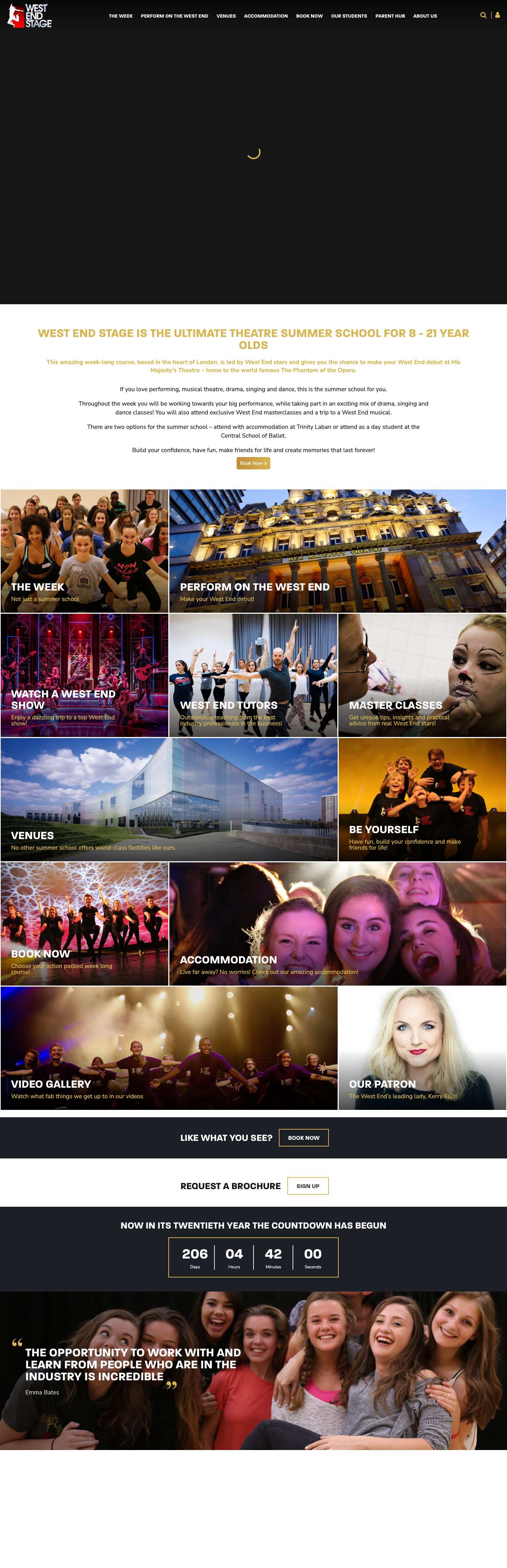 West End Theatre Summer & Stage School London - West End Stage - Full Screenshot