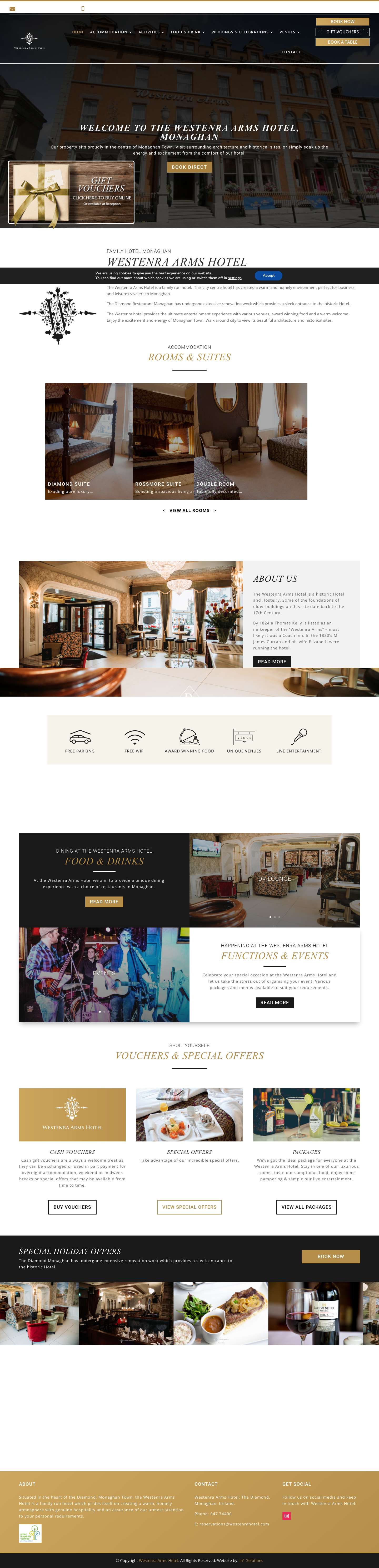 Luxury Accommodation Monaghan, Westenra Family Hotel - Full Screenshot