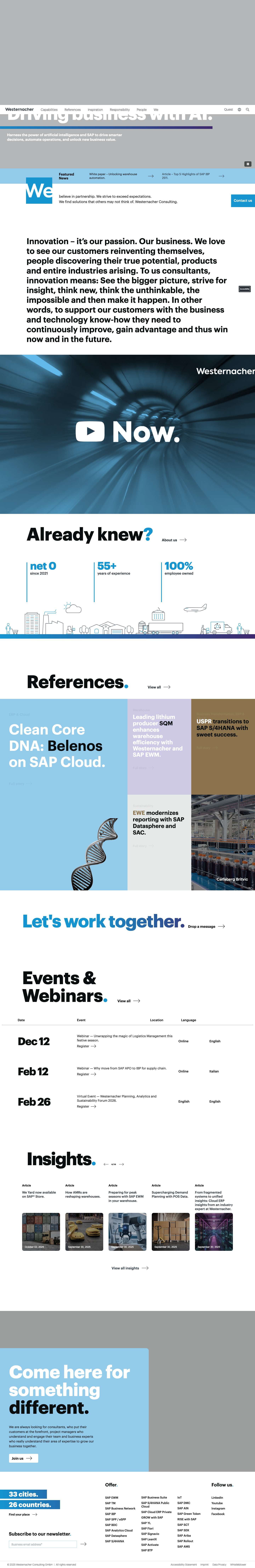 SAP & Business Consulting Experts | Westernacher Consulting - Full Screenshot