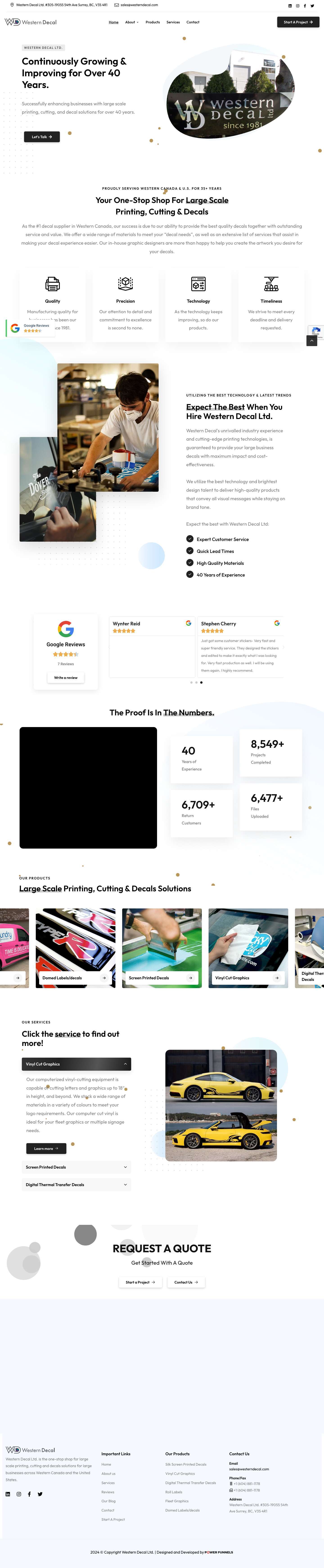 Western Decal Ltd. - Printing, Cutting & Decals - Full Screenshot